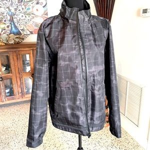 MPG SPORT Black Lined Nylon Rain All Weather Zip Up Jacket! Lg